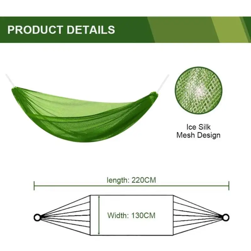 

New Hiking Outdoor Duyan Ice Silk Hammock 180KG Camping Foldable Hammock Travel Hammock With Storage Bag