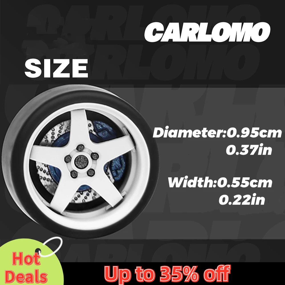 CARLOMO 1/64 Model car wheels with Rubber Tire S-class Metal Wheels Brake Disc Diameter 9.5mm Refitting Parts for Model Car