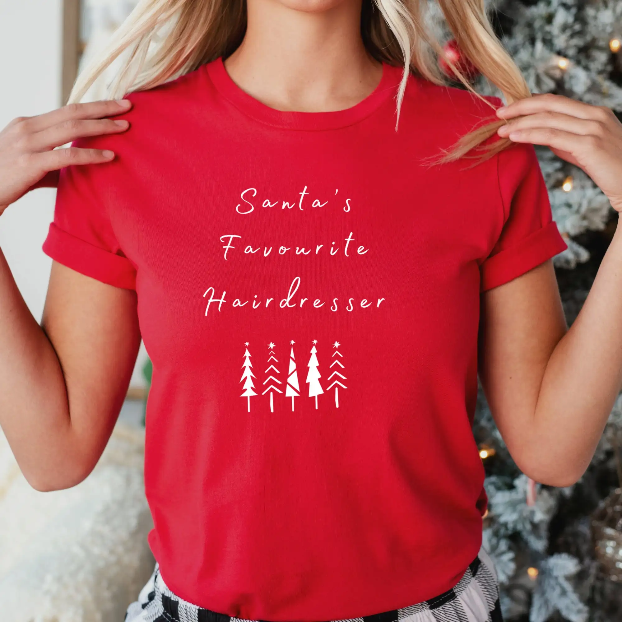 Christmas Hairdresser T Shirt Hair Stylist Dresser For Hairstylist