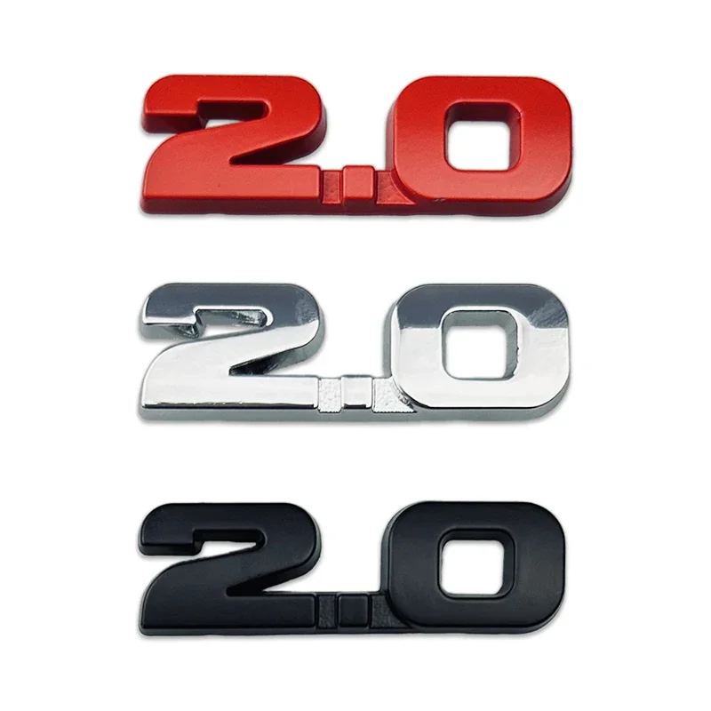 Metal 2.0 Logo Car Rear Side Emblem Badge Sticker for Audi Mazda Honda Toyota Vovlo Land Rover Hyundai Suzuki Chevrolet Nissan