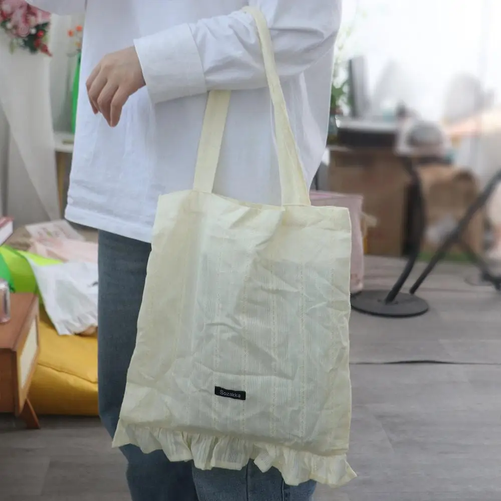 

Gift Ins Women's Shoulder Bags Portable Handbags Lace Shopping Bag Soft with Lace Handheld Tote Bags Shopping