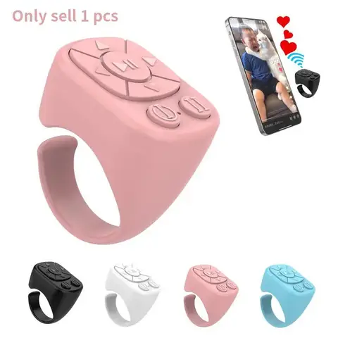 Multifunctional Ring Remote Control, Rechargeable Wireless Bluetooth Page Turner & Camera Shutter for Short Videos