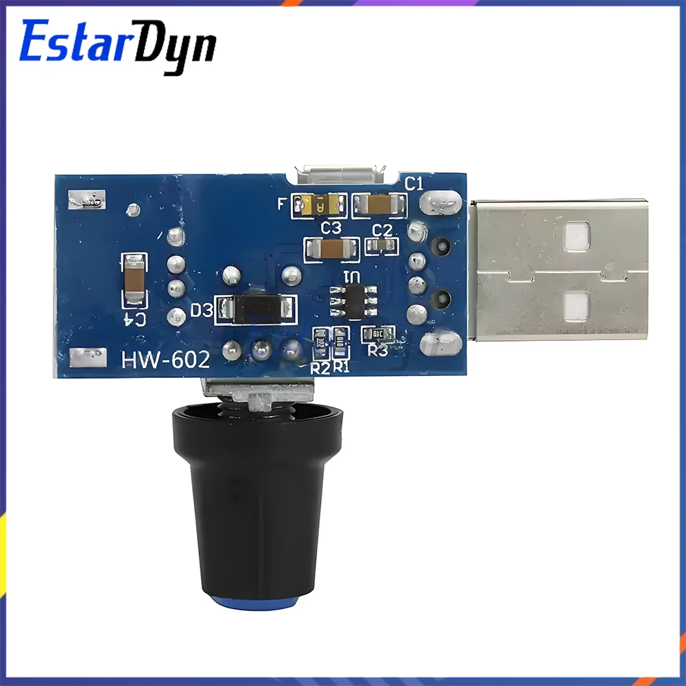 PWM USB Fan Speed Controller 5V, 3-Pin 4-Pin Governor Module with Mute Function for PC Case CPU Cooler Desk Fan Cooling