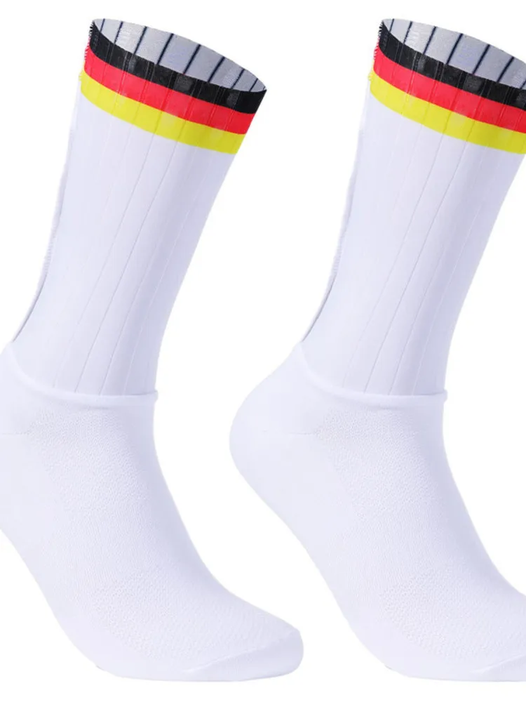 AliExpress Silicone 2024 Slip New Anti Summer Aero Socks Whiteline Cycling Socks Men Bicycle Sport Running Bike Socks Calcetines