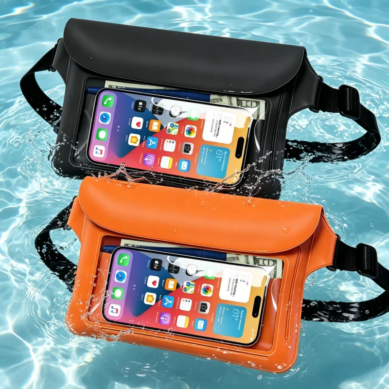 

PVC Waterproof Waist Bag IPX8 Submersible Dry Bag Touch Screen for Beach Swimming Hiking Unisex
