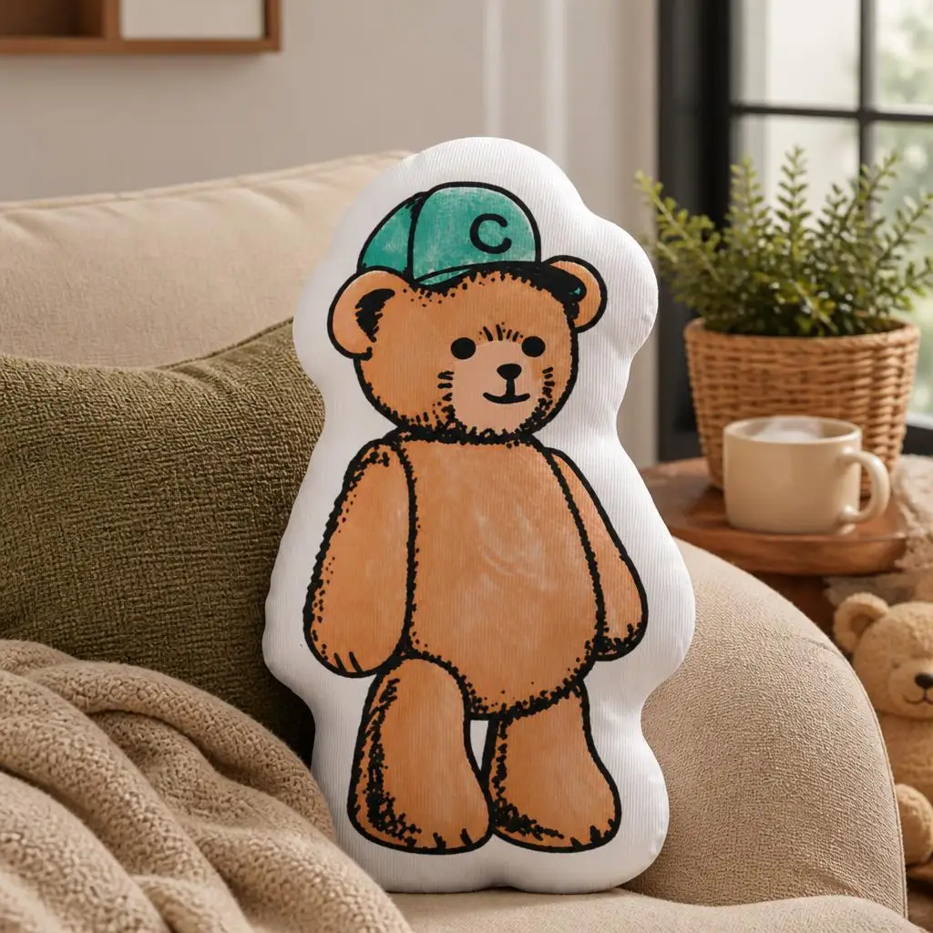 Bncmap Teddy Bear Royalty Cushion Irregular Stuffed Throw Pillow Home Decor Gift Sofa Bed
