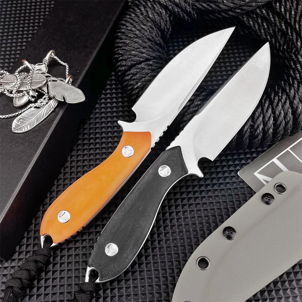 

Hot Jungle Fixed Blade Knife with Sheath 8Cr13Mov Blade G10 Handle High Hardness Survival Knife Outdoor Camping Hiking Tools