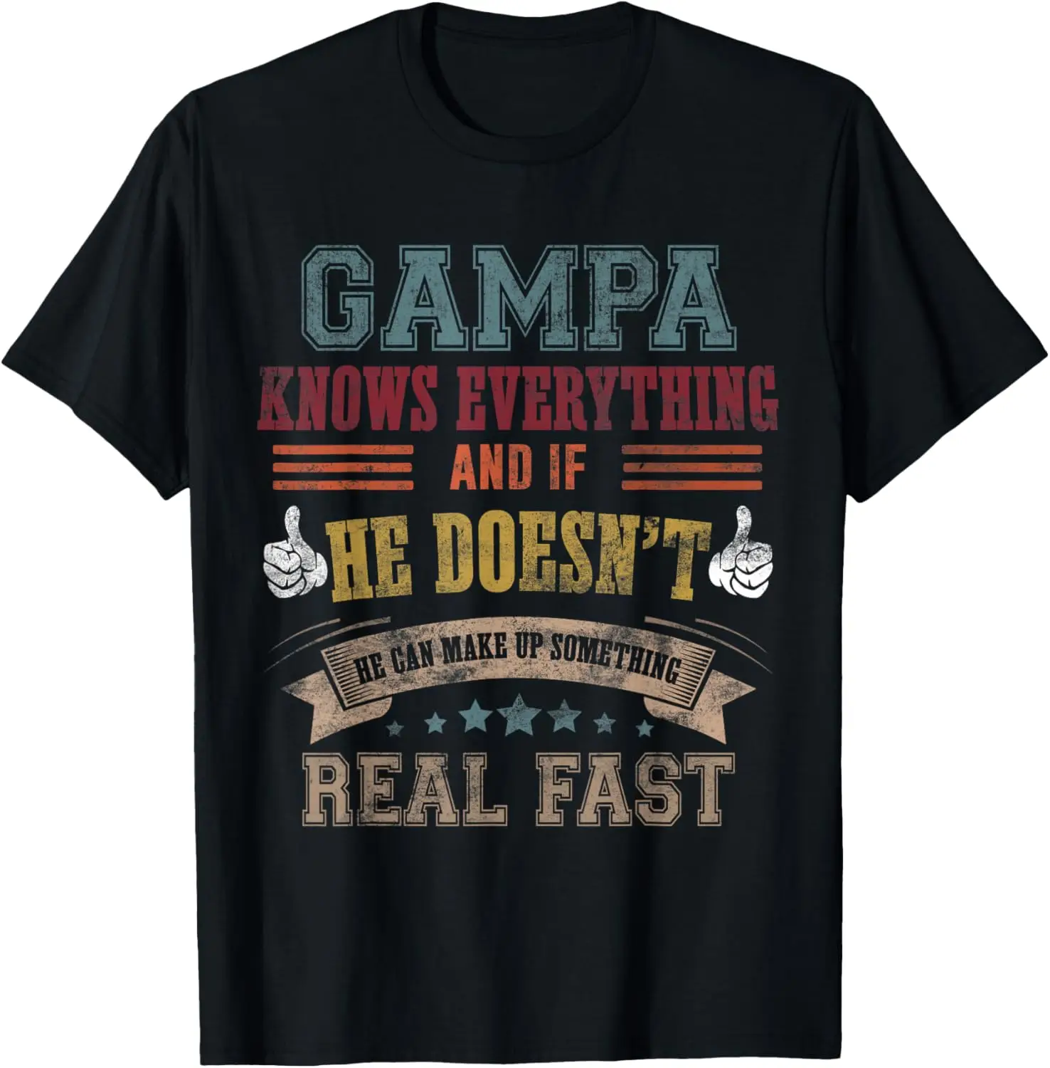 Vintage Gampa Knows Everything Dad Father's Day T-Shirt