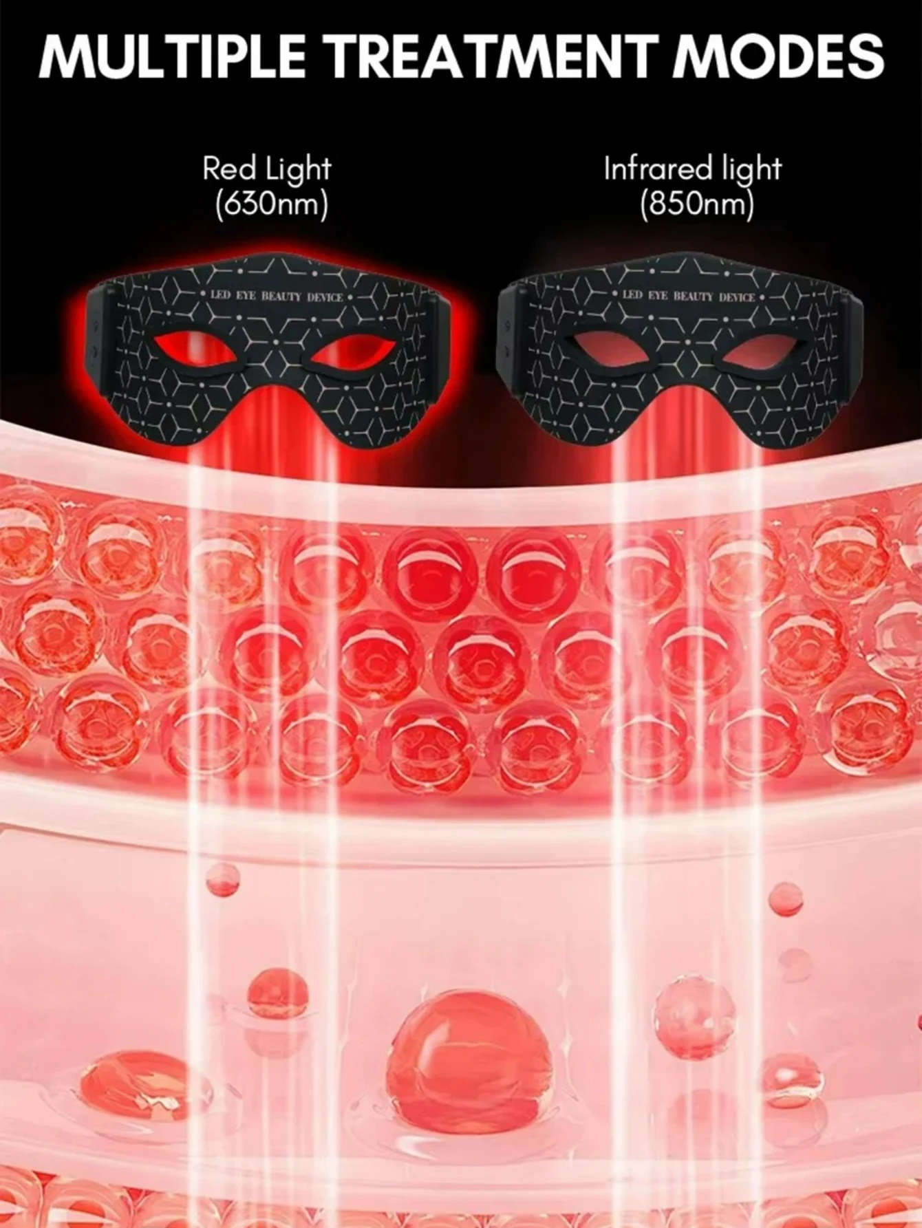 เครื่องนวดตา อุปกรณ์ดูแลความงาม กำจัดถุงใต้ตา อุปกรณ์บำบัดด้วยแสงสีแดงใกล้รังสีอินฟราเรด 630 นาโนเมตร 850 นาโนเมตร อุปกรณ์มาส์กตาแบบ LED