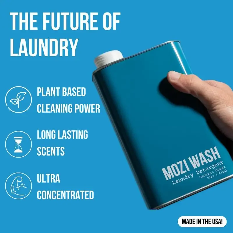 Mozi Wash Luxury Scented Laundry Detergent, Ultra Concentrated 50+ Loads of Natural Laundry Detergent Liquid