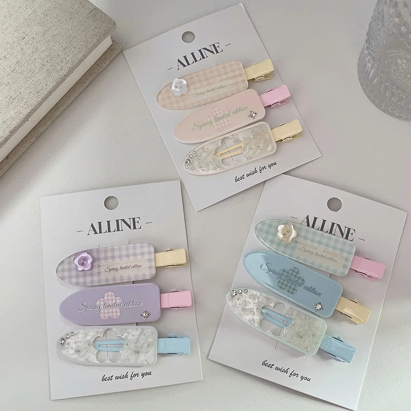 

New Cute Flower Hair Clips Set for Girls Seamless Duckbill Snap Clips for Fringe Sweet Minimalist No-Slip Baby Hair Barrettes