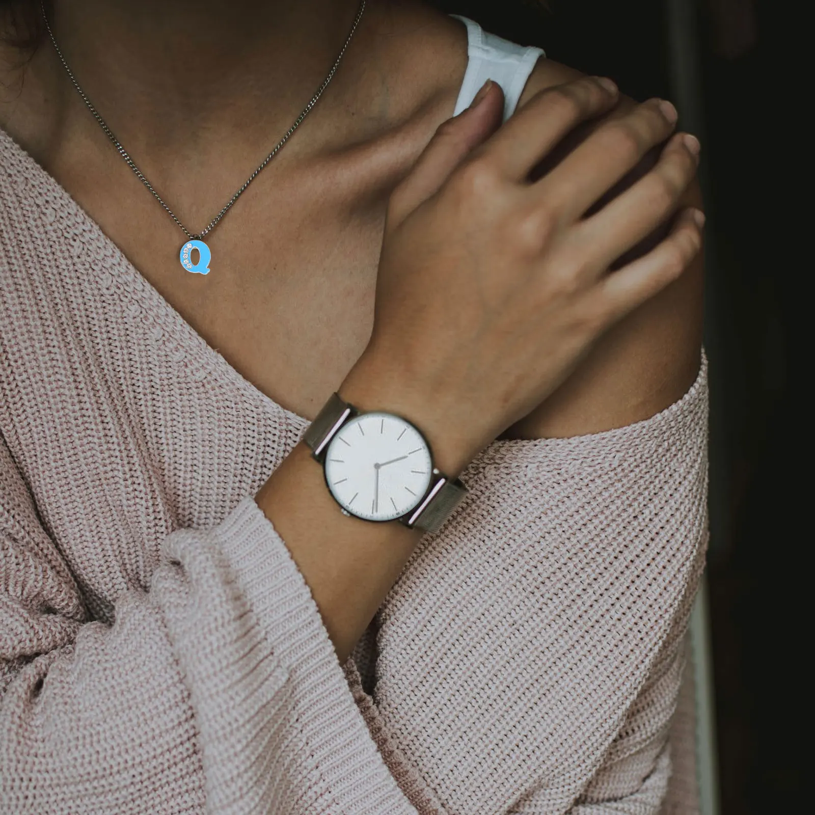 

26 Pcs Alphabet Beads Jewelry Charm Bracelet Letter Rhinestone Alloy Pendants DIY Necklace Accessories Craft Project Decorations