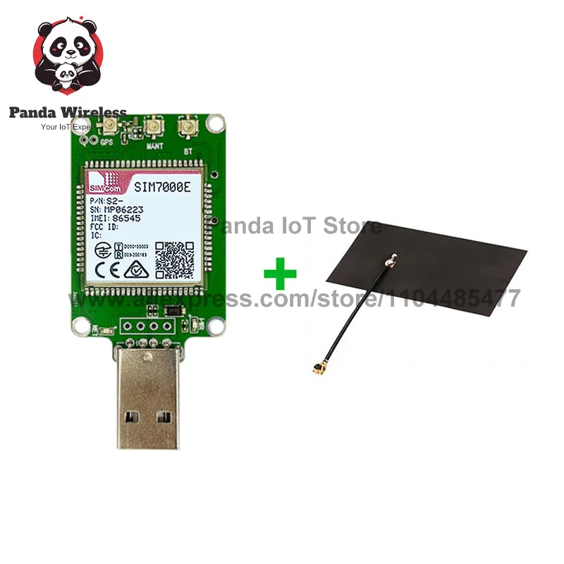SIMcom SIM7000E NBIOT CATM LPWA Dongle USB 1 pz Cat-NB B3/B5/B8/B20/B28 GSM 900/1800 MHz LPWA+NBIOT+CATM+GPS C24*24--SIM7000E