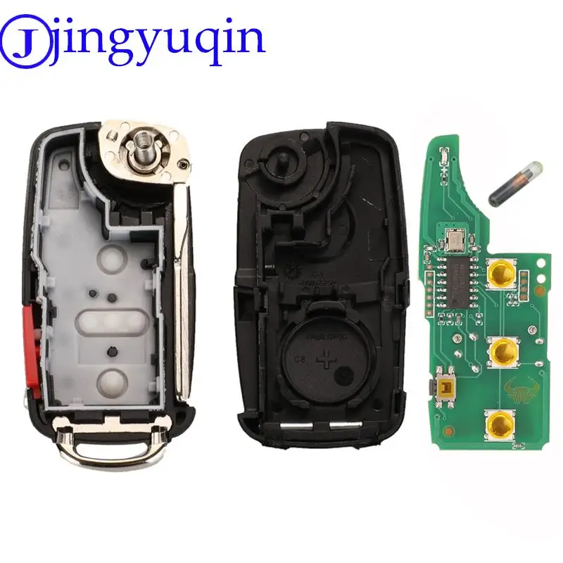 Jingyuqin 3/4Buttons pilot zdalnego sterowania samochodu 315/433Mhz ID48 dla VW Bettle CC EOS Golf Jetta Passat Tiguan Touareg 5 k0837202ae/A/R