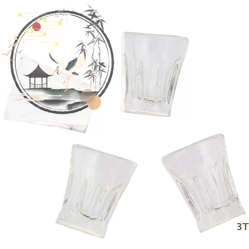4pcs/set Dollhouse Miniature Accessories Mini Resin Transparent Cup Simulation Model