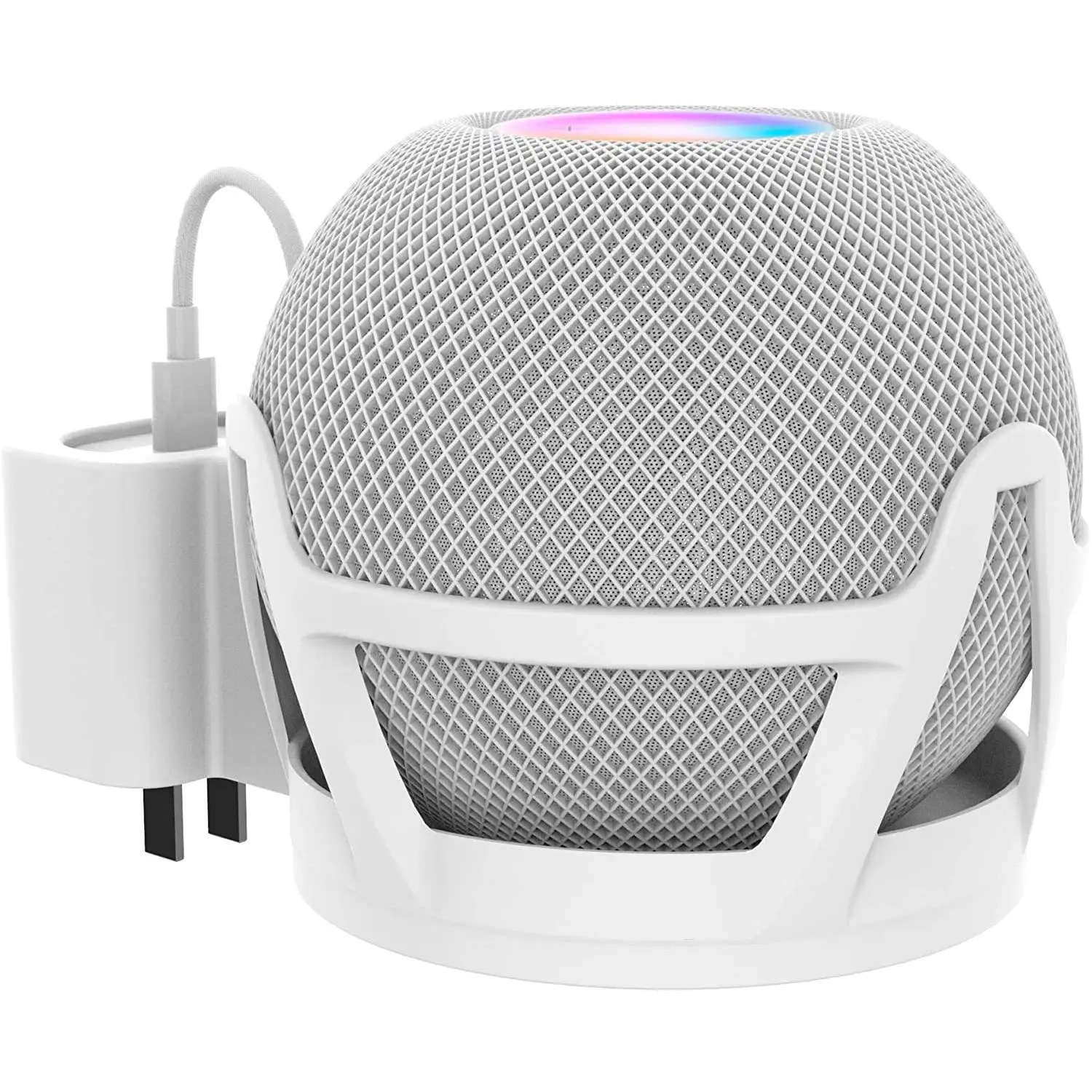 Suporte de parede premium para apple homepod mini suporte, esconder perfeitamente o cabo de alimentação, acessórios de suporte de alto-falante branco