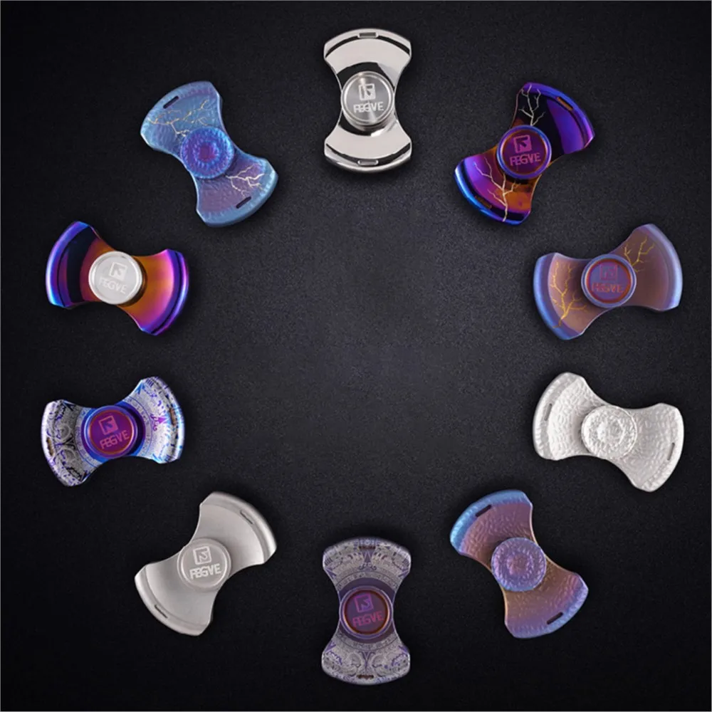 FEGVE EDC météorite Fidget Spinner à deux lames Fidget Spinner titane soulagement du Stress jouet conceptions originales accessoires de bureau