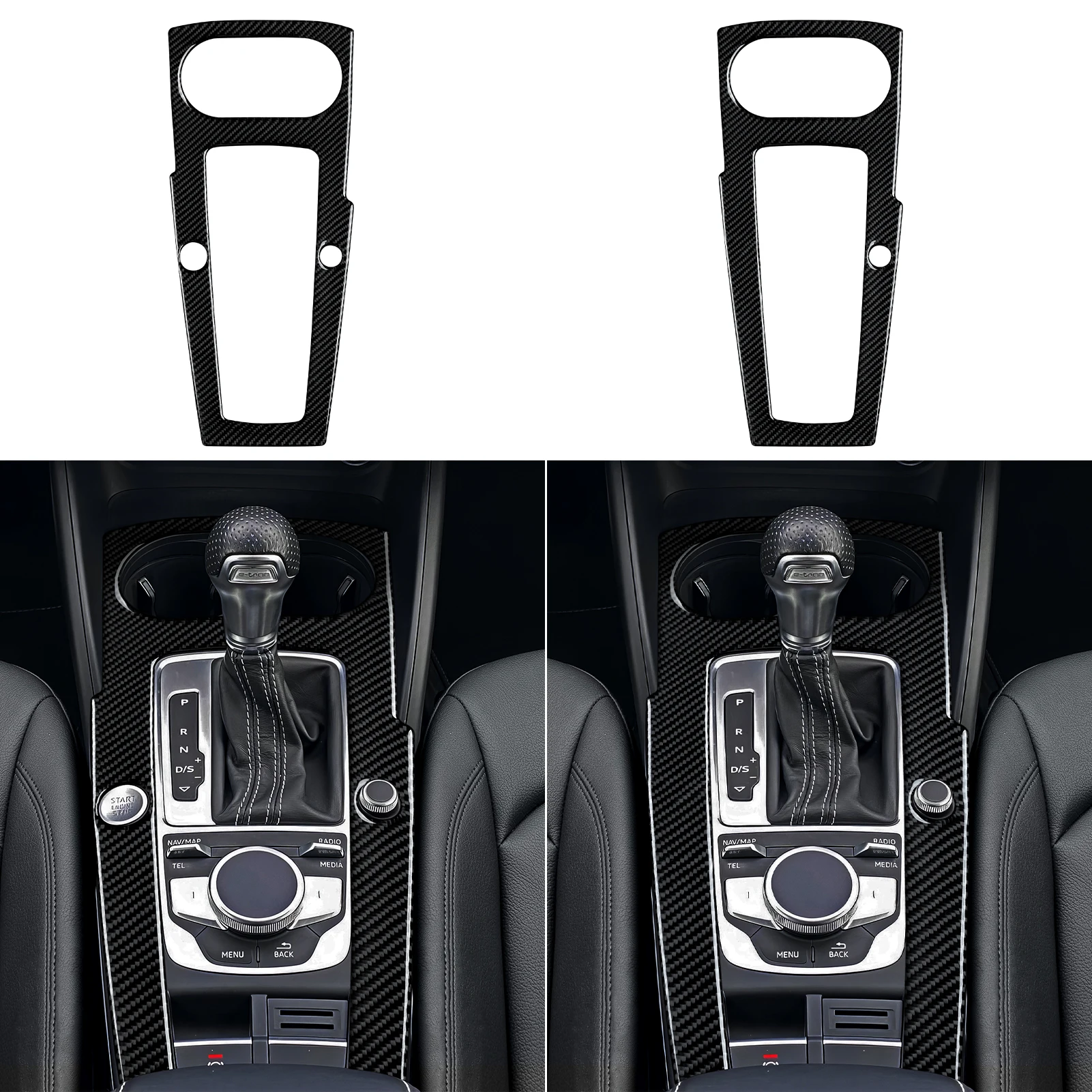 Für Audi A3 S3 RS3 8V (2013-2020) Center Konsole Getriebe Shift Panel Abdeckung Carbon Fiber Innen Aufkleber auto Trim Zubehör