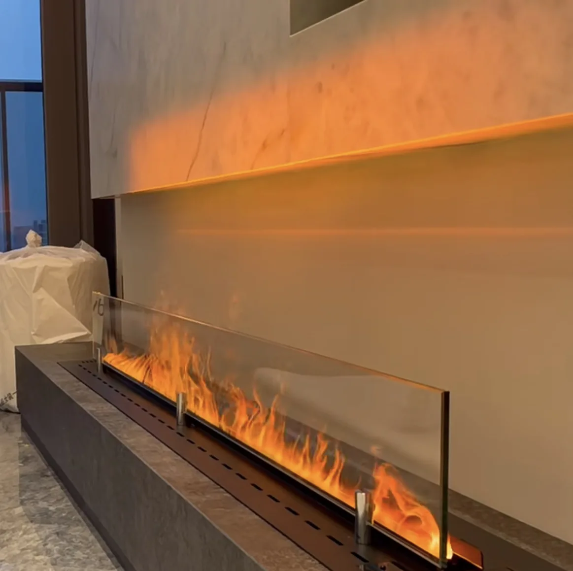 Fireplace 2024 Modern Electric Fireplace With Remote Control Safe No-Heat 3D Water  LED Steam Steel Material