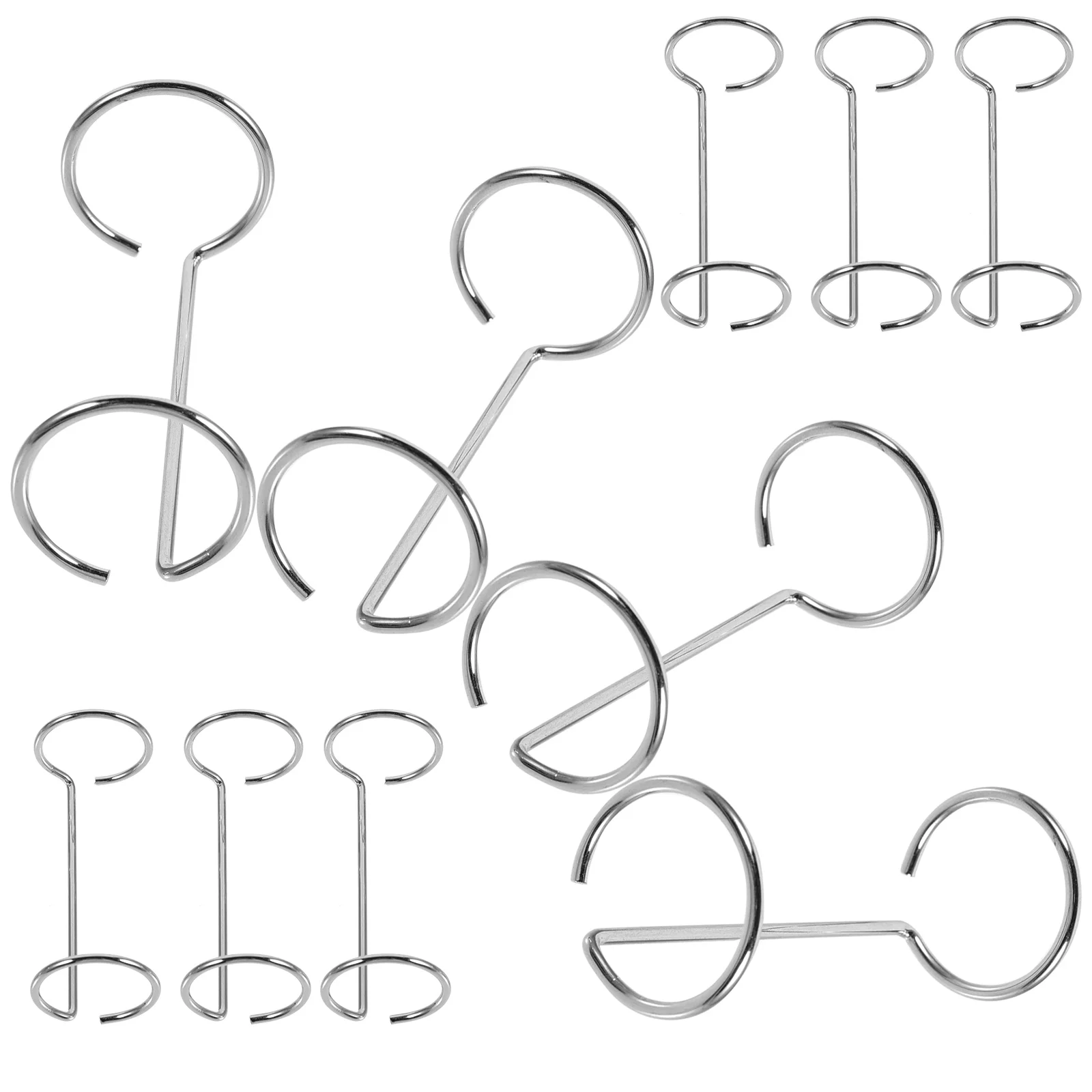 

10pcs Acrylic Sign Binder Double Ring Metal Menu Display Clip Restaurant Price Card Kitchen Bar Supplies Lightweight