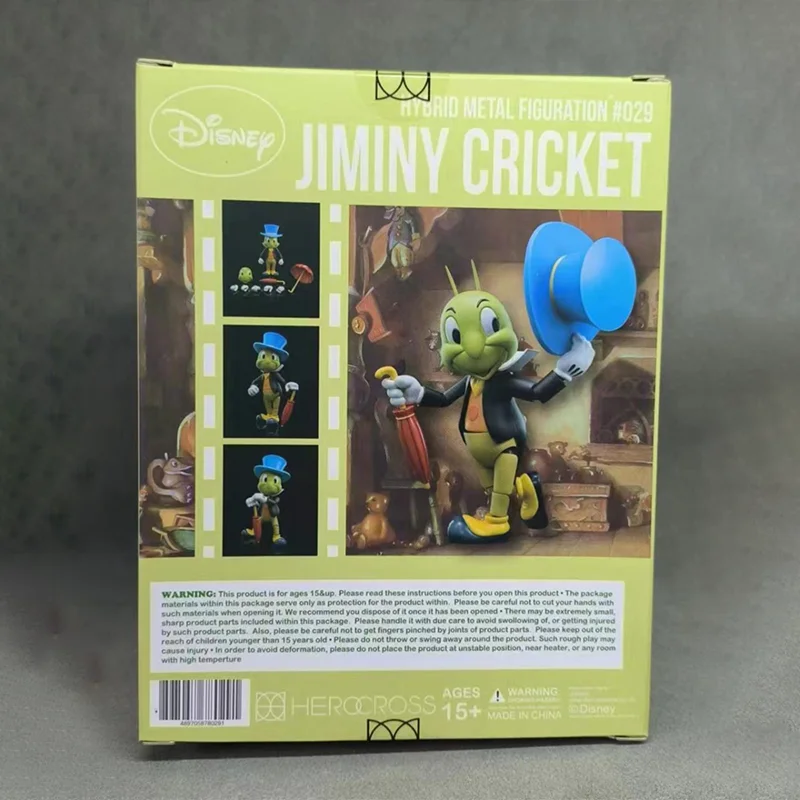 New Authentic Herocross Disney Figure Doll The Adventures Of Pinocchio Jiminy Cricket Alloy Figure Model Ornaments Collect Gifts