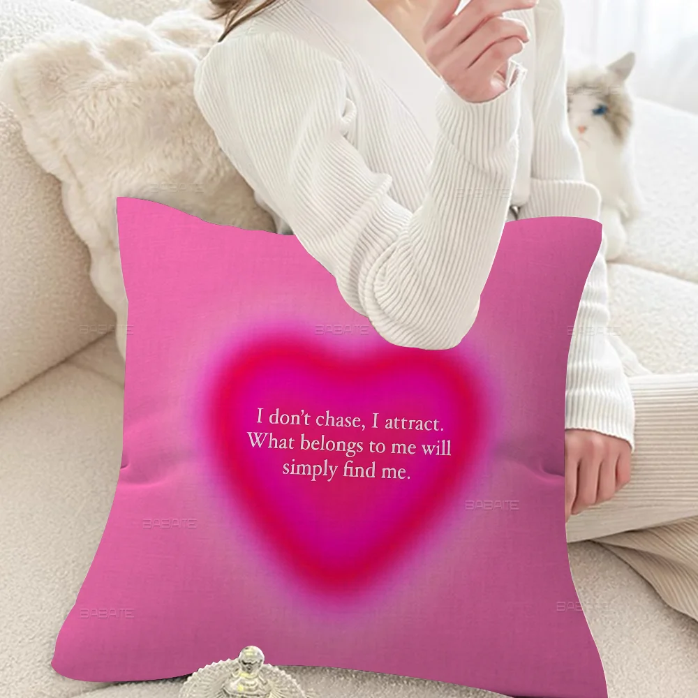 Pink Aura Energy Personalized Pillow Dust Cover Bedroom Kids Party Decoration Pillowcase Birthday Children Gift