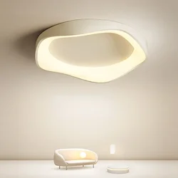 Modern White Smart Chandelier for Bedroom Living Room Kitchen Study with Remote Control Round Ring LED Ceiling Lamp Home Light