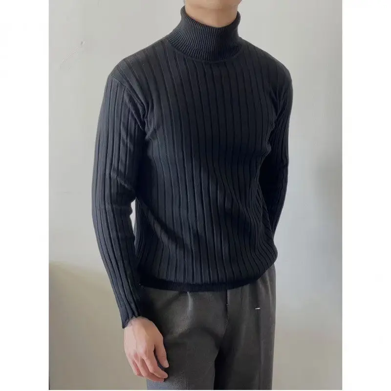 

Мужской облегающий трикотаж High Ne, осенний легкий цветной свитер Crew Ne, удобный эластичный базовый слой, топ