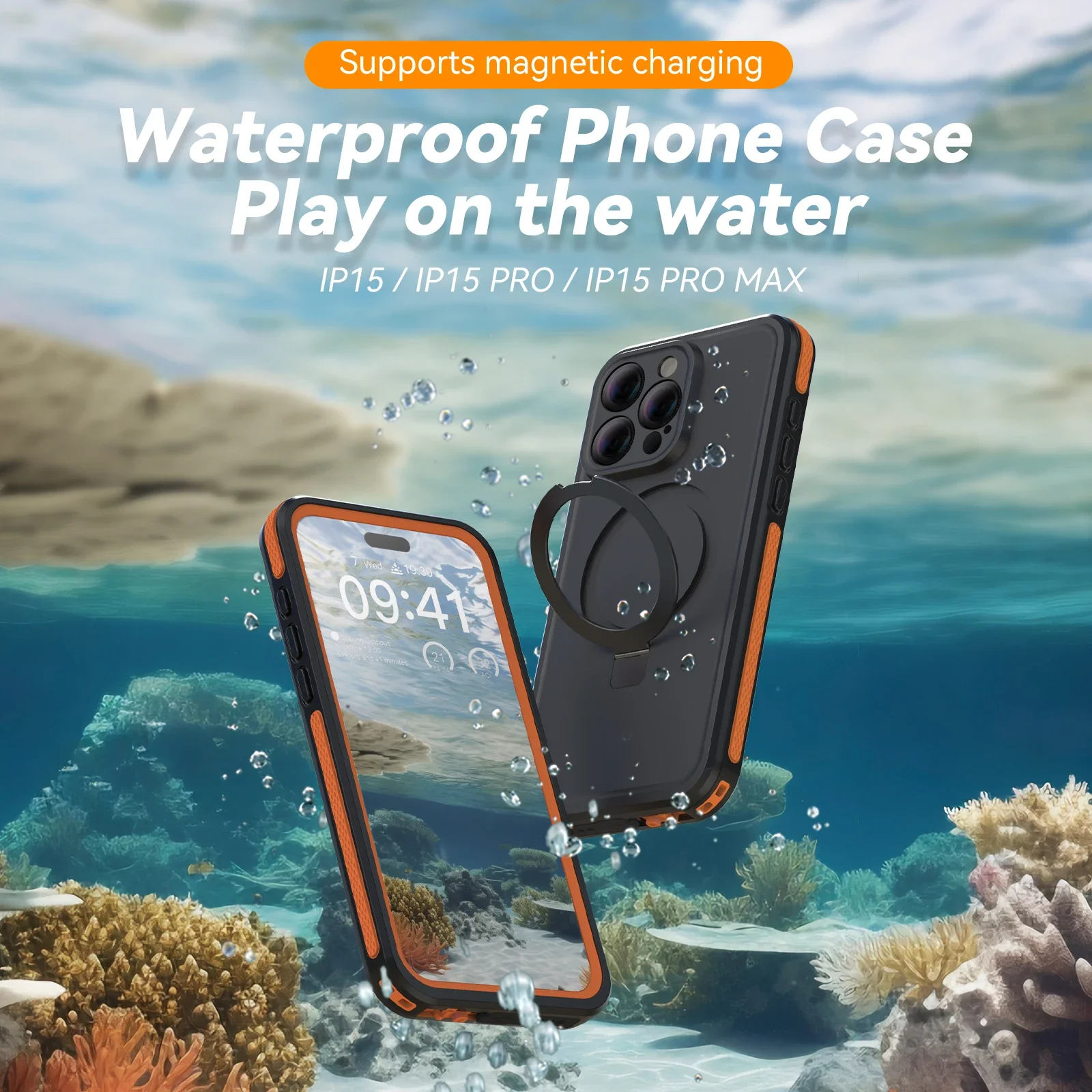 TELESIN IP68 Waterproof Case For IPhone 15 15 Pro 15 Pro Max Phone Drop proof Cover Diving Underwater Swim Outdoor Protection