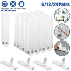 6-24 Pairs Picture Hanging Strips Heavy Duty, Damage Free No Nails Large Picture Hanging Strips Picture Hanging Sticky Strips