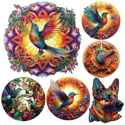 New Bird Wooden Puzzles For Adults Children Wood DIY Crafts Animal Shaped Christmas Gift Wooden Jigsaw Puzzle Hell Difficulty