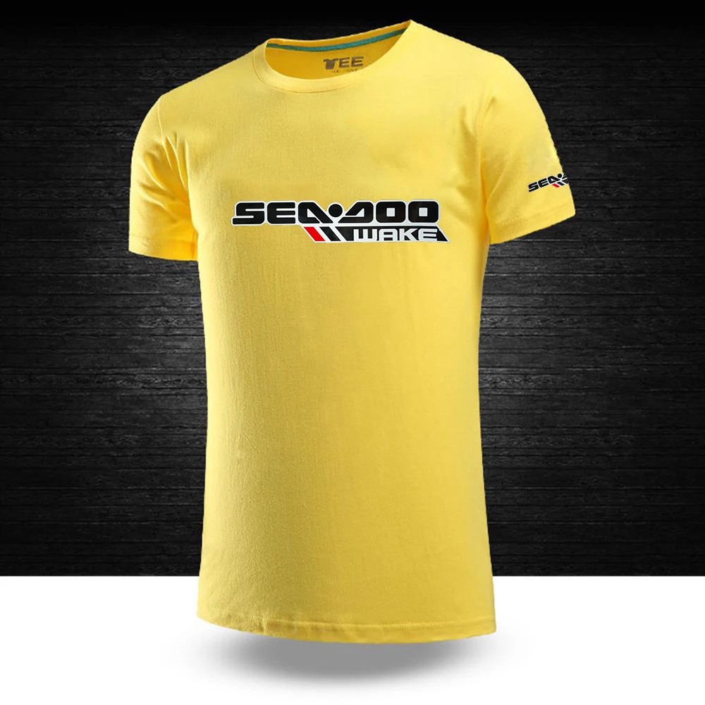 Sea Doo Seadoo Moto Printed Cotton T Shirt for Men O-neck Soild Color T-shirts Short Sleeves New Summer Tops Tees Clothes