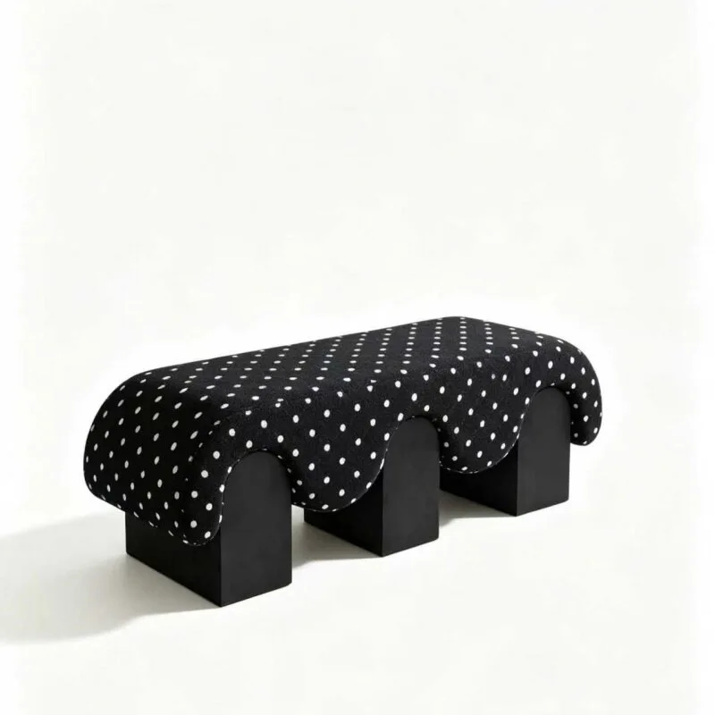 Living room sofa bench designer solid wood chenille jacquard wind bedroom bedside stool shoe changing stool