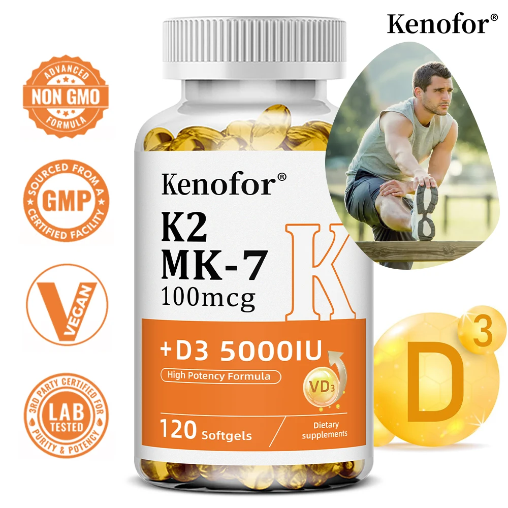 Vitamin D3 5000IU + K2 MK-7 100mcg | Bone, Heart & Immune Support