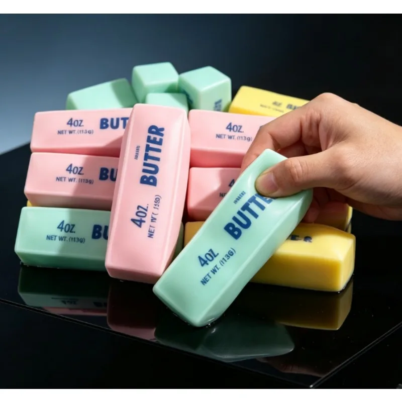 Tofu-Shaped ASMR Sensory Anti-Stress Toys Crunchy Stress Relief Squishy Toys Satisfying Sound Effects For Filling Building Block