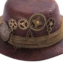 Goth donna Mini cappello a cilindro Steampunk, fermaglio per capelli, accessorio per cappello da festa, 5x2 pollici colore marrone Halloween Retro Head Wear durevole