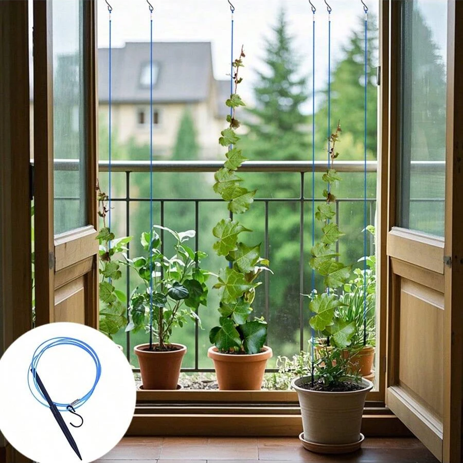 6PCS PVC Grüne Pflanzenkletterstützlinie für eine Vielzahl von Kletterpflanzen, langlebige und vielseitige Pflanzenstütze
