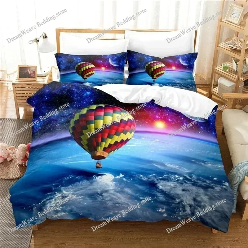 3D Print Hot Air Balloon Bedding Set Boys Girls Twin Queen King Size Duvet Cover Pillowcase Bed boys Adult Home Textileextile741