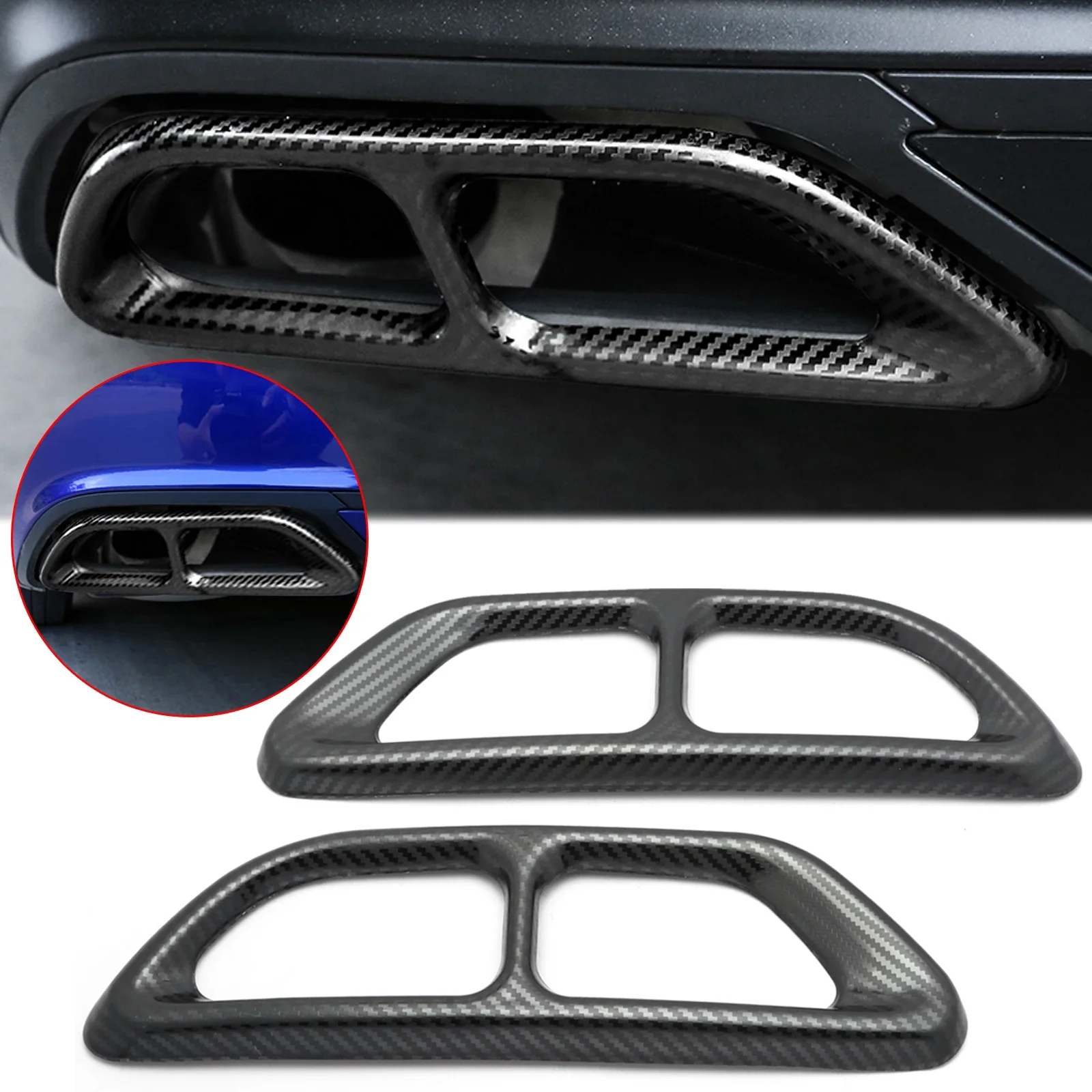 

2pcs Carbon Fiber Style Left Right Rear Cylinder Exhaust Tail Pipe Cover Trim For Honda Accord 10th Gen 2018 2019 2020 2021 2022