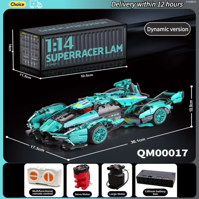 Technologie Rennwagen Block Modell 1280PCS + 1:14 Motion Speed Auto Modell Mechanische Super Block Montage Spielzeug Kinder Erwachsene geschenke