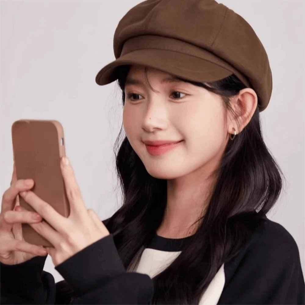 عادية بطة اللسان الرجعية القبعات قبعة مثمنة JK خمر موزع الصحف قبعة بلون Y2k الرسام قبعة الإناث