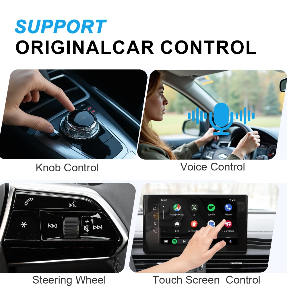 2025 Mini 2 in 1 Ai Box سلكي إلى CarPlay اللاسلكي ونظام Android Auto محول 5Ghz WiFi Type-C/USB التوصيل والتشغيل اتصال غير حثي