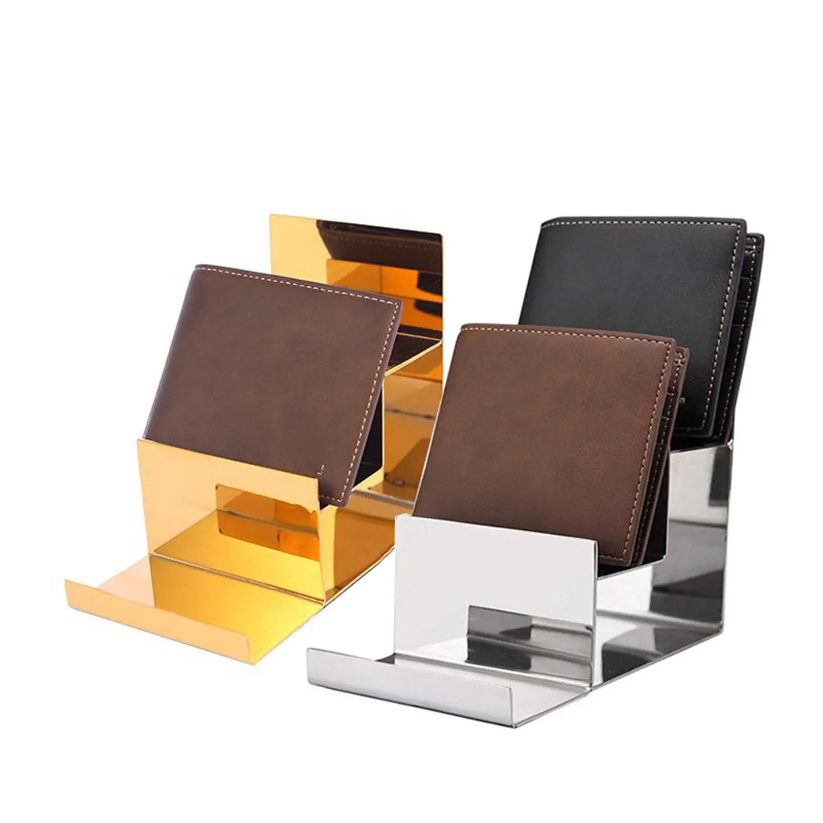 

Multi-Tier Wallet Display Stand for Handbags and Accessories