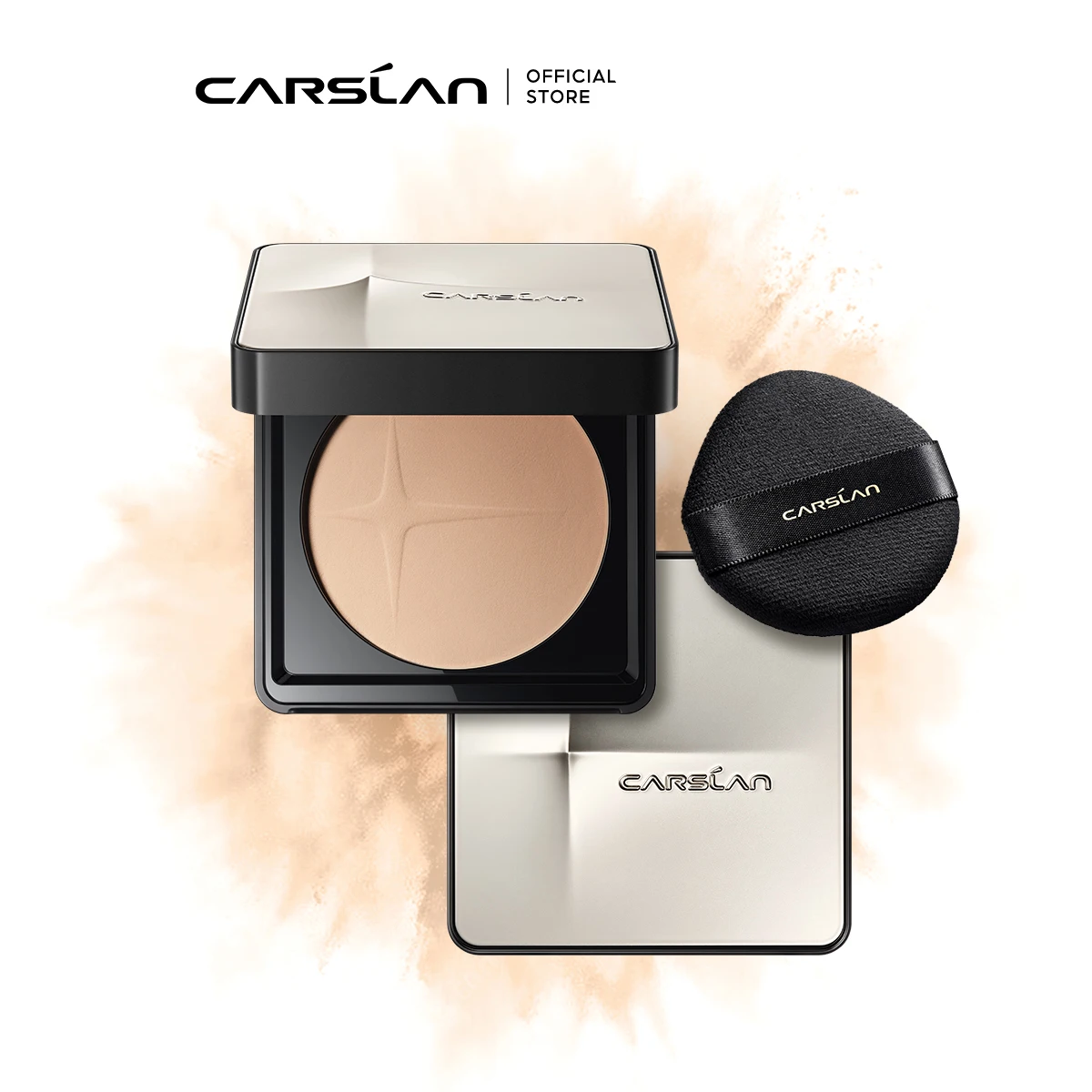 CARSLAN Magneetglans Pressed Setting Powder 24H Longlsting Oily Control Transpiratie Gezichtsafwerking Compacte poedermake-up