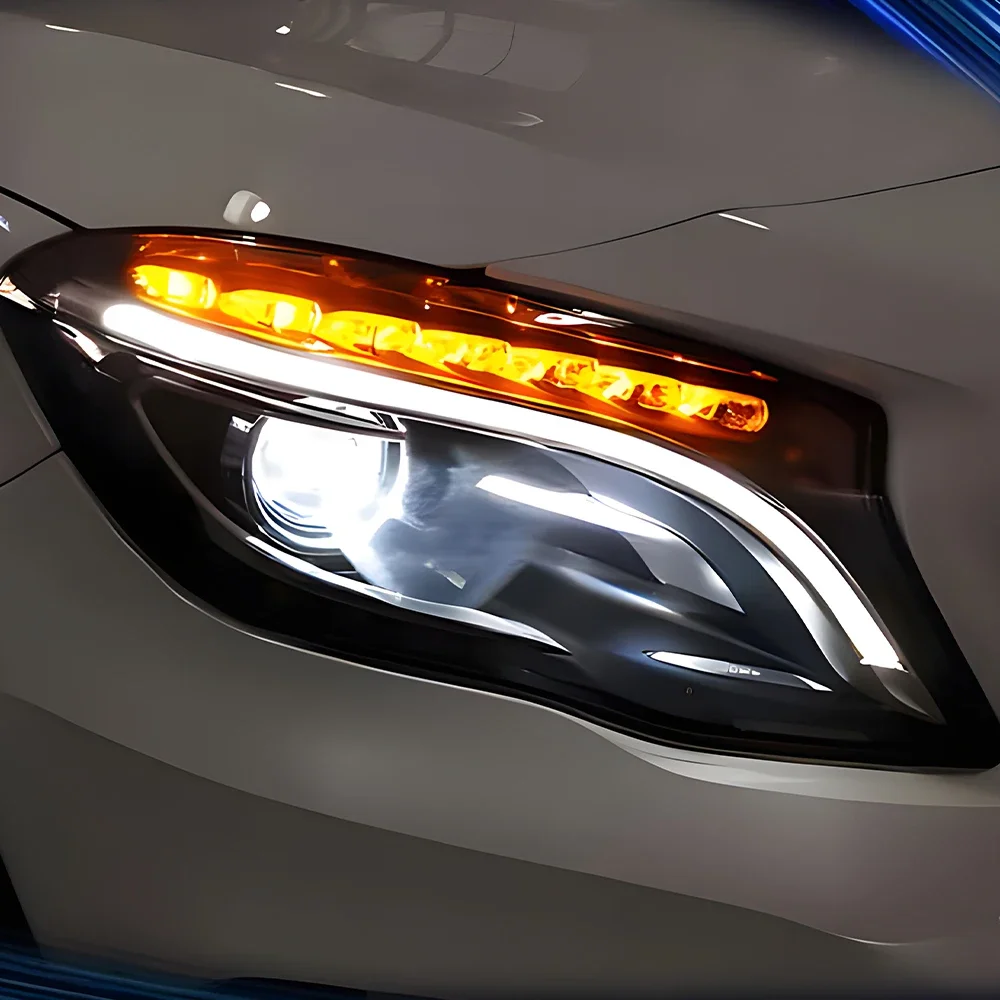 

Автомобильные фары для Benz GLA 200 2015-2019 W156, светодиодные передние лампы автомобиля в сборе, обновление, инструмент для проектора с высокой настройкой, аксессуары