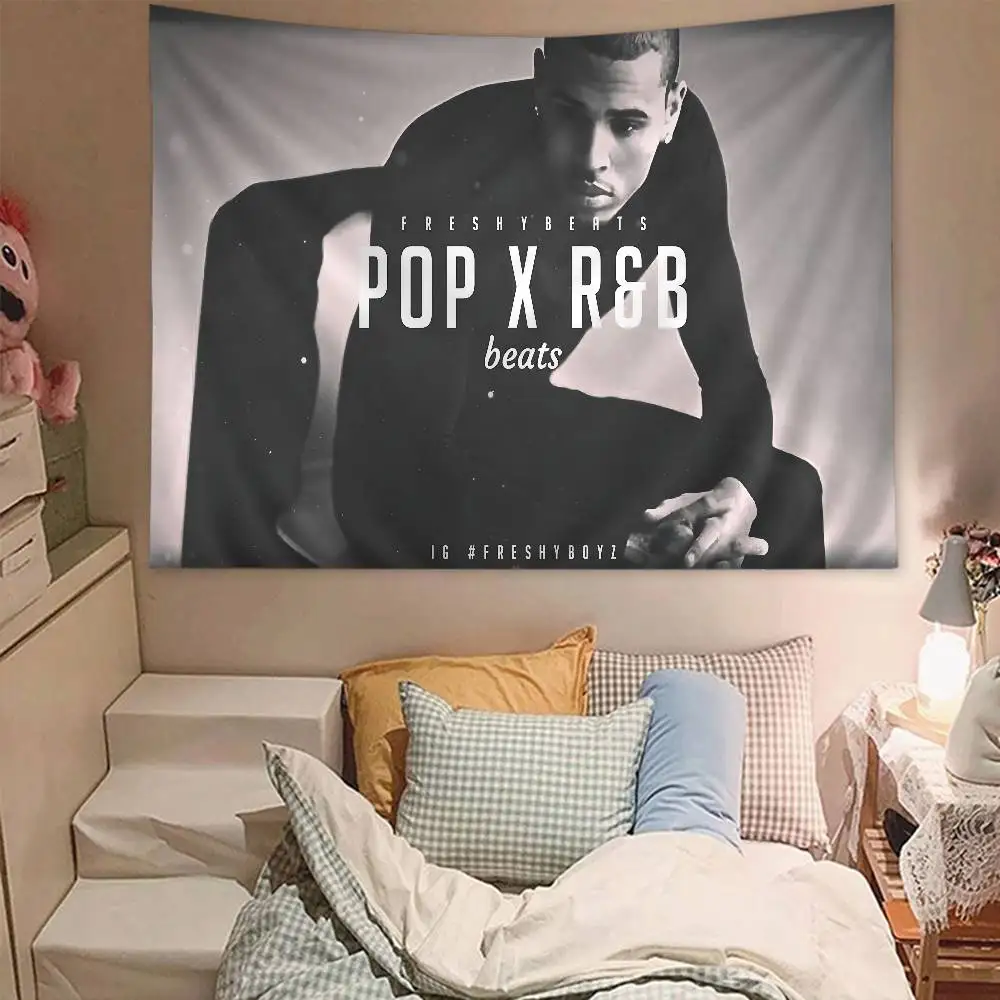 Rap singer C-Chris B-Brown Anime Tapestry Indian Buddha Wall Decoration Witchcraft Bohemian Hippie Wall Hanging Sheets