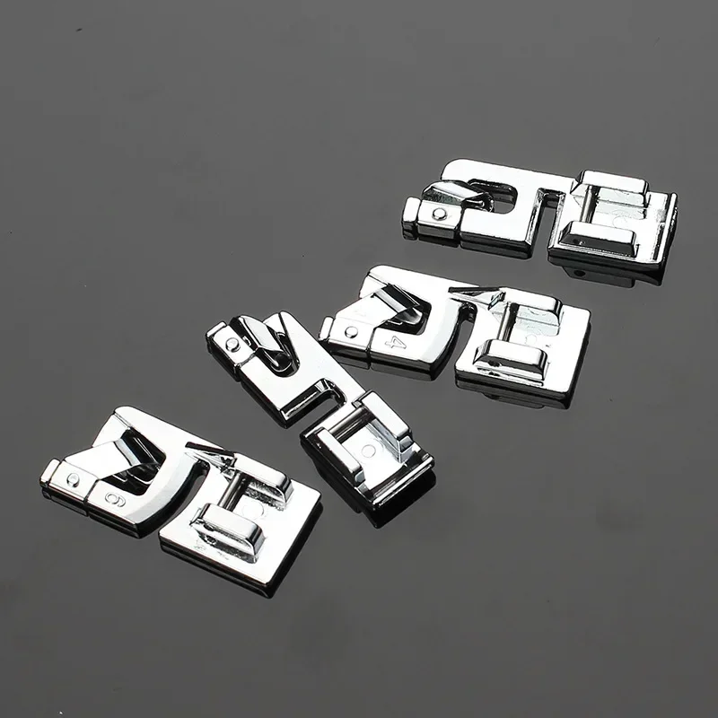 4-teiliger Nähfuß mit gerolltem Saum (3/4/6 mm) – Original-Nähmaschinenaufsatz 7307 für Kanten, kompatibel mit Nähmaschinen