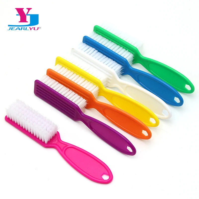 1PC Plastic Nail Cleaning Brush With Handle Grip Colorful Manicure Brush For Gradient Cleaning Dust Powder Art Nails Care Tools