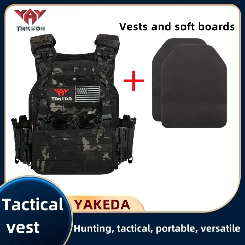 

YAKEDA Tactical Vest 6094, быстрый съемный светильник, лазерная резка, уличный охотничий черный жилет высокого качества