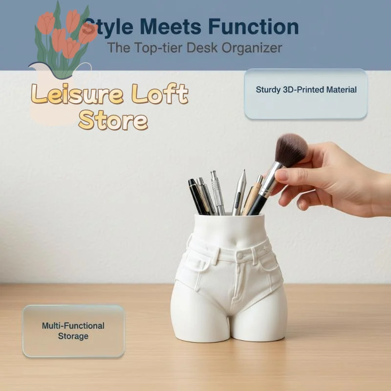 3D Printed Slim Waist Pen Holder Stationery Storage Pencil Cup Rack for School Office Home Desktop Supplies Organizer